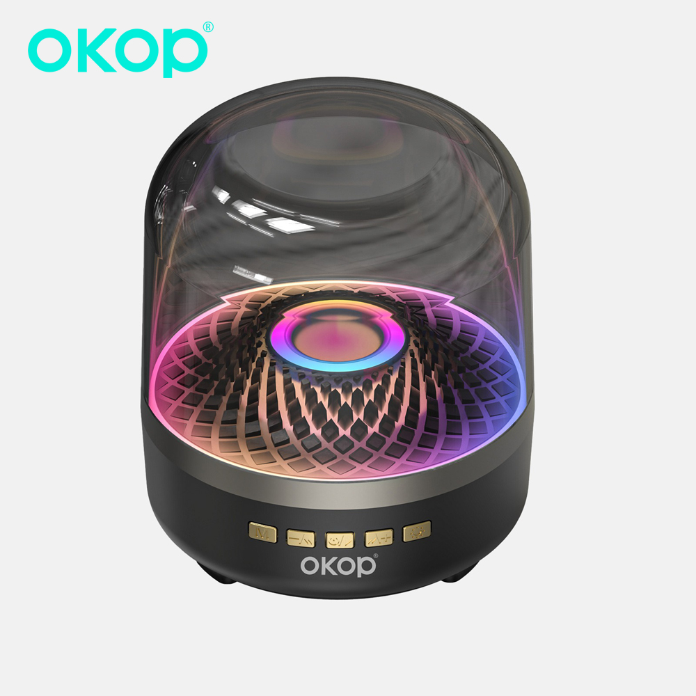 OKOP Bluetooth スピーカー、ワイヤレス Bluetooth オーディオ、ホームデスクトップ RGB ナイトライト、サブウーファー、多機能雰囲気スピーカー