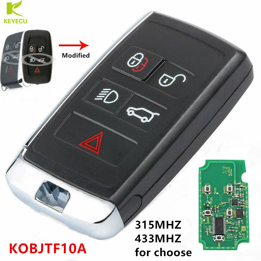 KEYECU アップグレードスマートリモートキーフォブ 315/433MHZ ランドローバー Discovery4 スポーツ Evoque ヴォーグレンジローバー用ジャガー XJ Xe XF