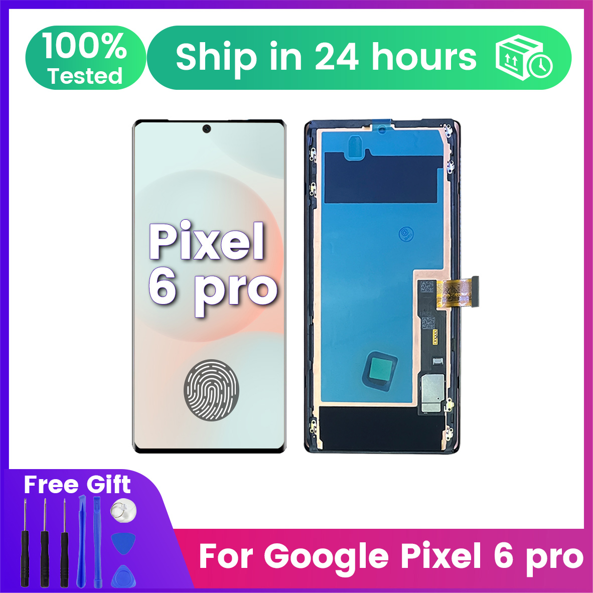 100% テスト済みスーパー amoled 6.7 インチ Google Pixel 6 Pro 液晶フレームディスプレイデジタルタッチスクリーン交換用 GLUOG、G8VOU スクリーン