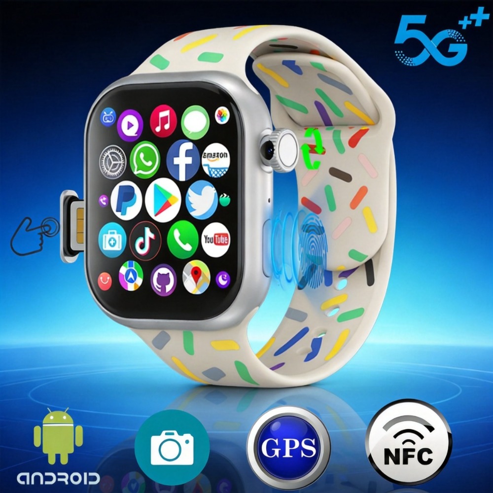 VP19Pro スマートウォッチ 4G/5G Android SmartwatchTouch ID 1580Mah バッテリー Rom 無料ダウンロードアプリ WIFI GPS Android 用
