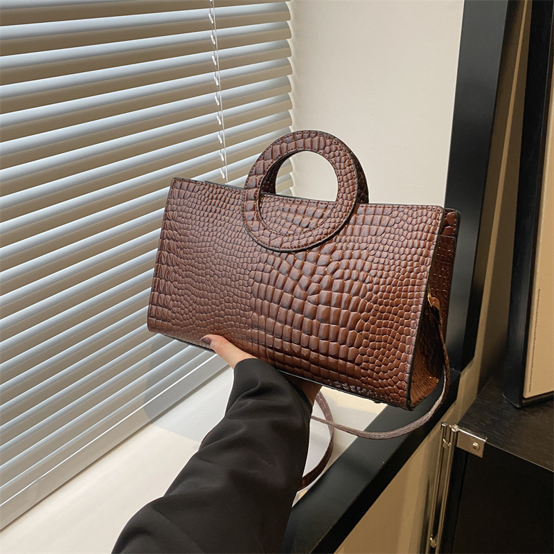 女性のワニ柄 Pu レザーハンドバッググリーンスクエアバッグファッションブランドショルダーメッセンジャーバッグ女性クラッチ