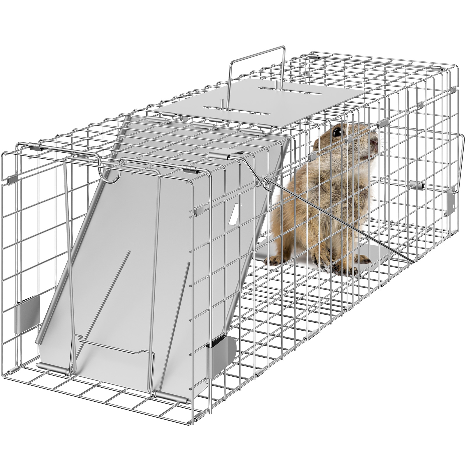 SucceBuy 生きた動物ケージ トラップ 人道的な猫 齧歯動物駆除 ハンドル付き 折りたたみ式 野良猫 ウサギ リス アライグマ グラウンドホッグ用