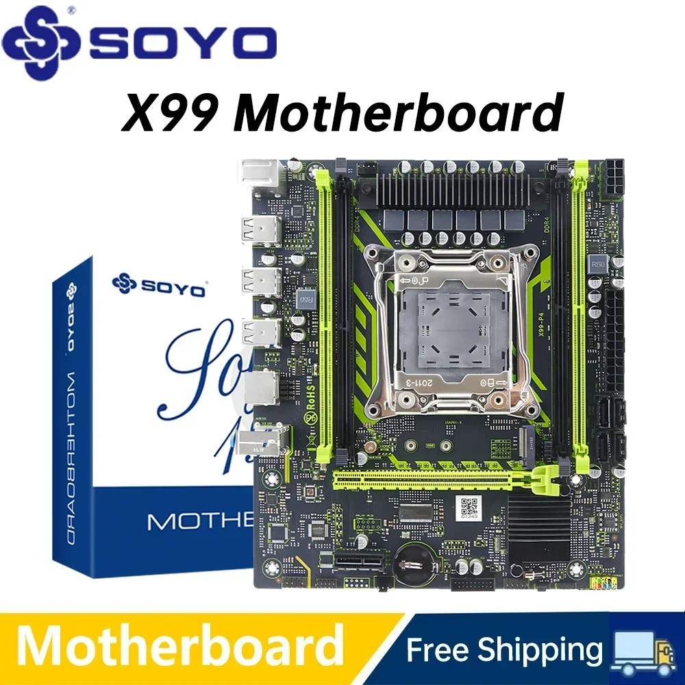 SOYO X99 ゲーミングマザーボード USB3.0 M.2 Nvme Sata 3 デュアルチャネル DDR4 メモリ PCIEx16 LGA2011 デスクトップコンピュータコンボ用