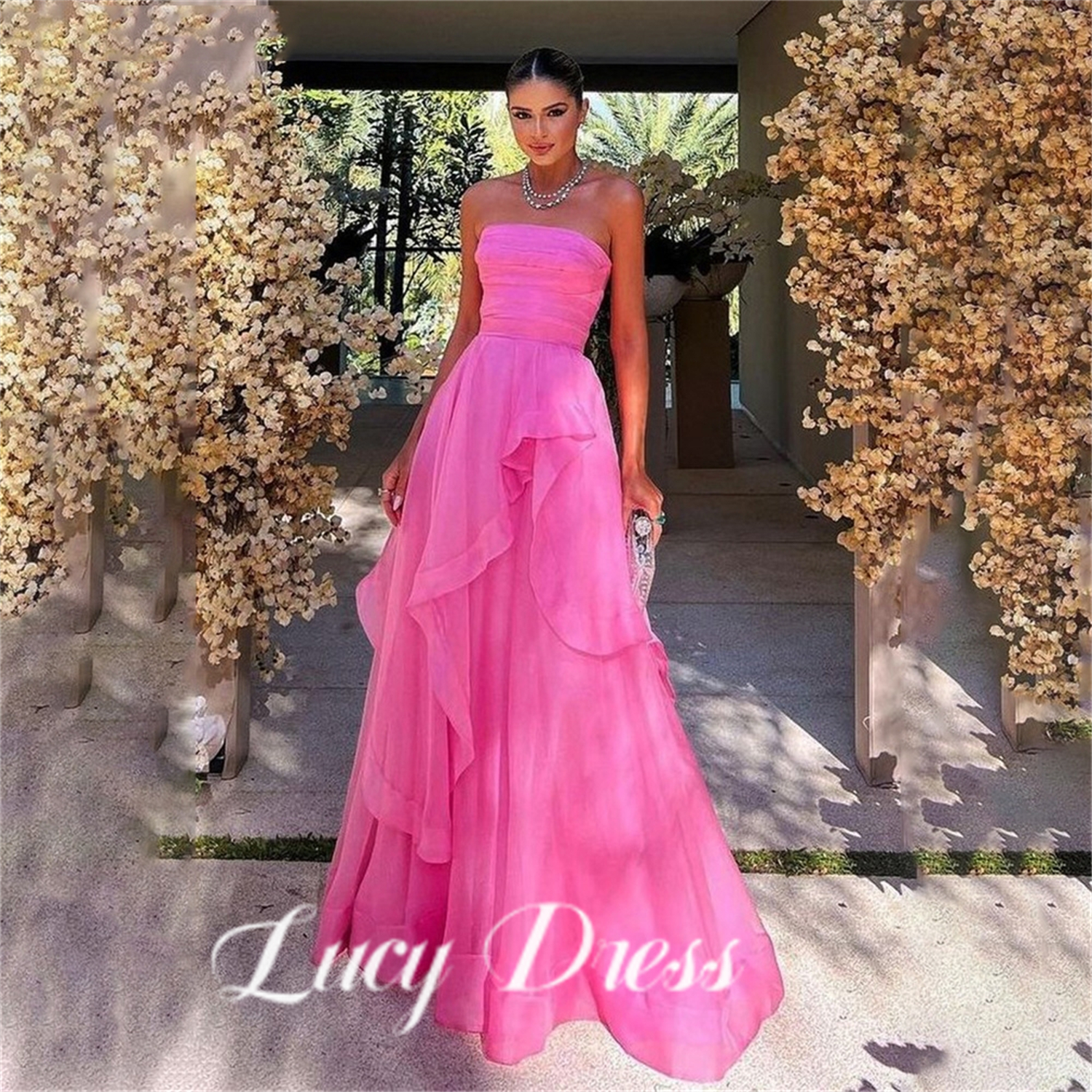 Lucy Customized Prom Dress Prom Dress Birthday Dress Hot Pink Gala Dress dresses for women vestidos de fiesta elegantes فساتين