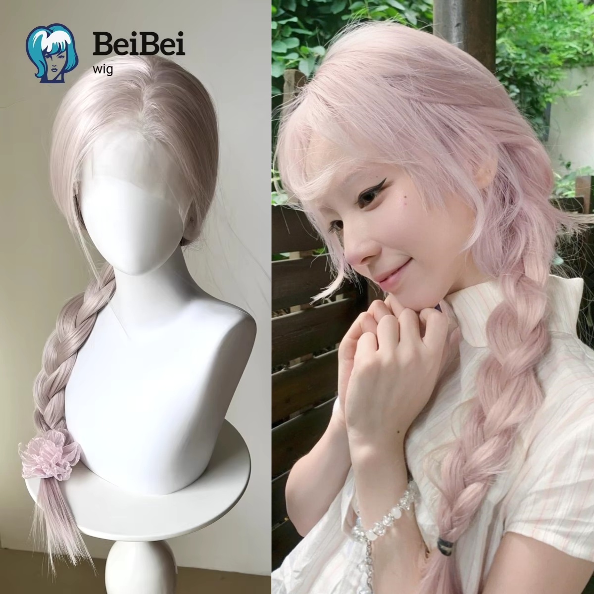 アイスピンクかつら女性のための 13*4 レースフロントウィッグロングストレート自然毛ウィッグかわいいロリータ合成レースフロントウィッグドラッグクイーン
