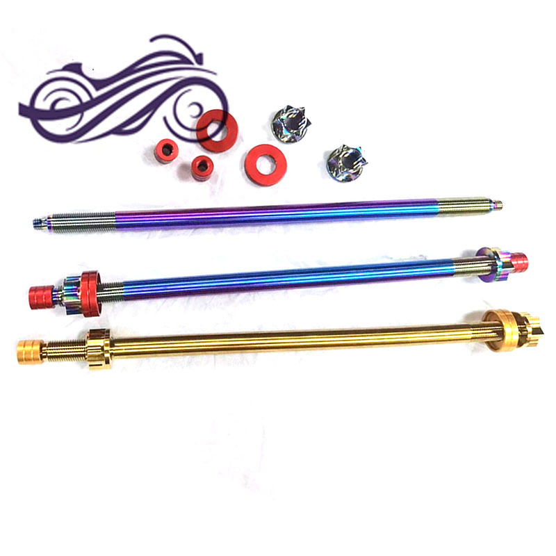 オートバイホイールリムアクスルとナット M10mm 220mm 240mm 304 ステンレス鋼両側ハブホンダヤマハスズキ 2 ストローク DIO JO