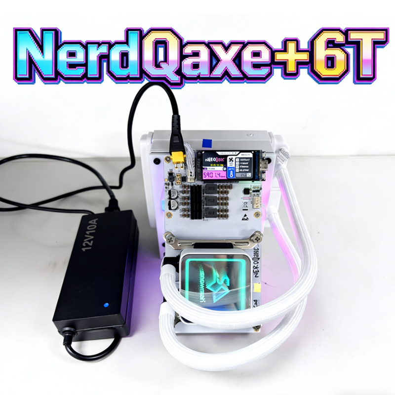 新しい白 Bitcion マイナー NerdQaxe ハイドロ Rev 6.1 6TH/s 100 ワット REV6 BTC マイニングマシン BM1370 チップ Sha-256 アルゴリズム電源