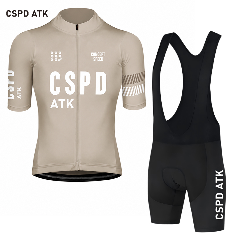 CSPD ATK サイクリング スポーツウェア メンズ プロ チーム サイクリング セット 空力サイクリング ジャージ プロ バージョン サイクリング よだれかけ