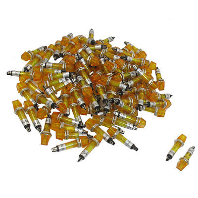 100個 6.5mm穴 2ピン DC 24V オレンジ パイロットライト信号インジケータランプ