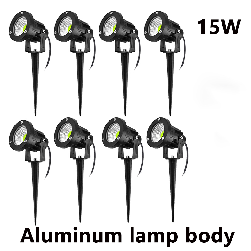 5 ワット 10 ワット 15 ワット屋外防水 IP65 220V110V12V24V スパイクガーデンパスグリーンスポットライト風景庭園ウォームホワイト LED 芝生ランプ