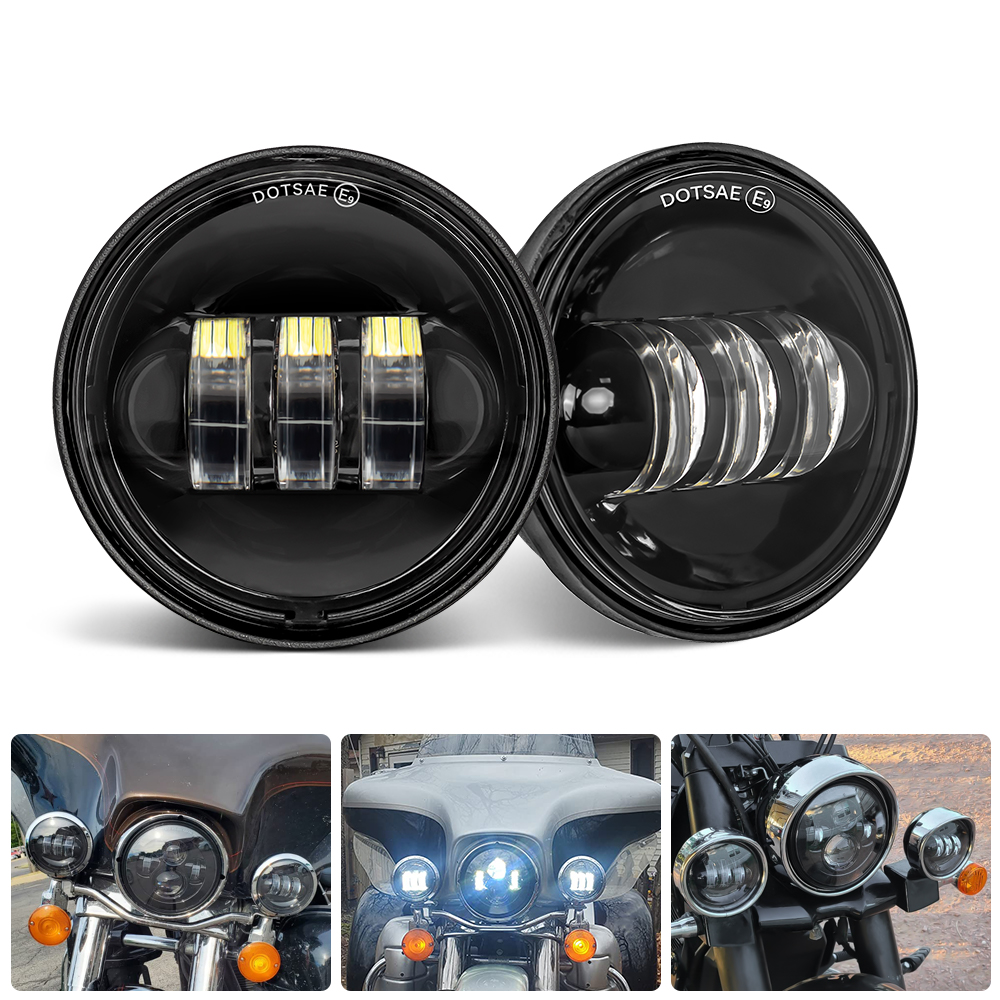 2 個 4.5 インチオートバイ LED フォグパッシング補助ライトハーレークラシックロードキングダイナ 4.5 インチ LED フォグライト