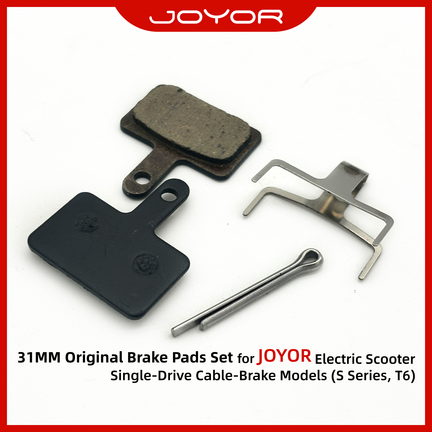 JOYOR 電動スクーター シングルドライブ ケーブル ブレーキ モデル (S シリーズ、T6) 用オリジナル ブレーキ パッド - スクーター交換部品アクセサリー
