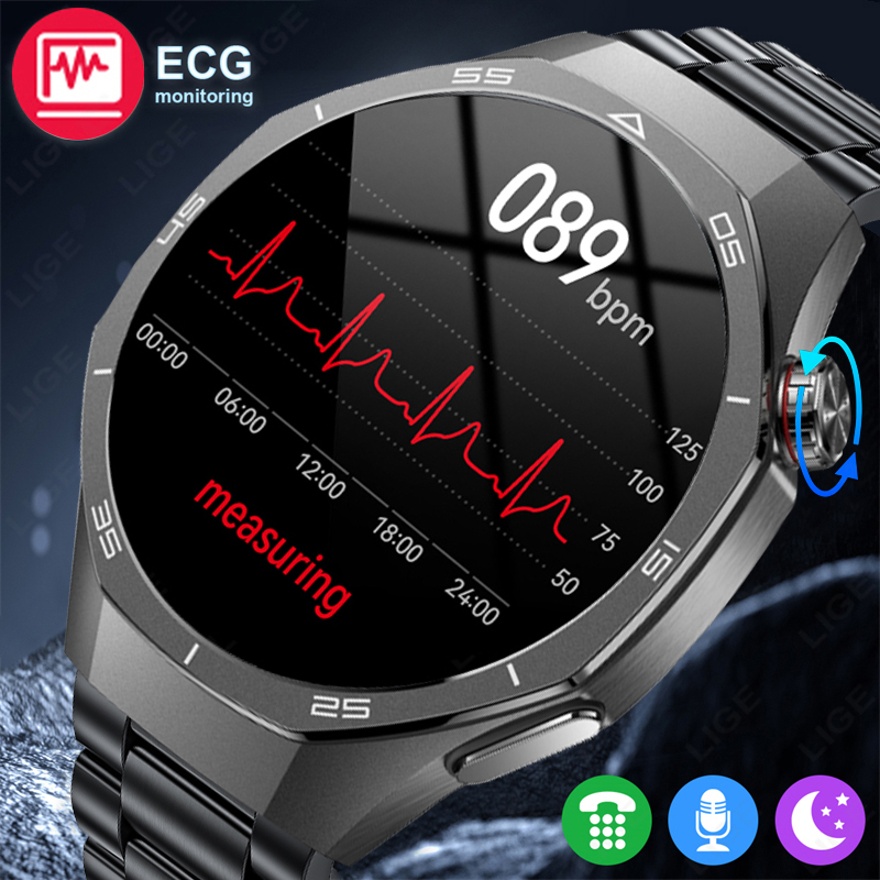 2026 新しい Bluetooth コールメンズスマートウォッチ ECG 機能付き 1.52 インチカスタムダイヤルスポーツスマートウォッチ健康モニター Android iOS