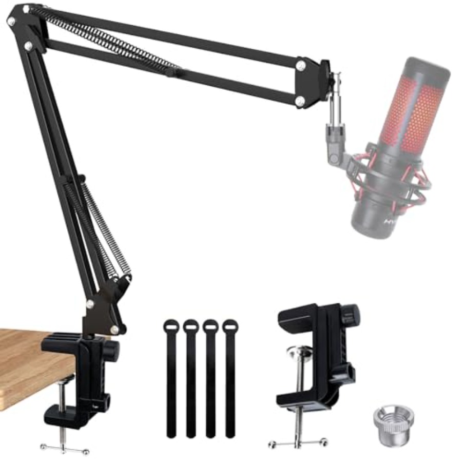 QuadCast ブームアーム、Blue Yeti HyperX QuadCast SoloCast Fifine AM8 およびほとんどのマイク用マイクアーム、3/8 ～ 5/ のマイクスタンドデスク