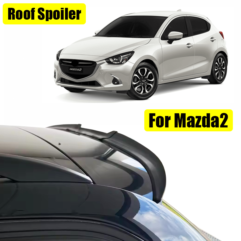 マツダ 2 ハッチバックアクセサリー車のリアトランクスポイラーウイング 3 個ゴムマットブラック