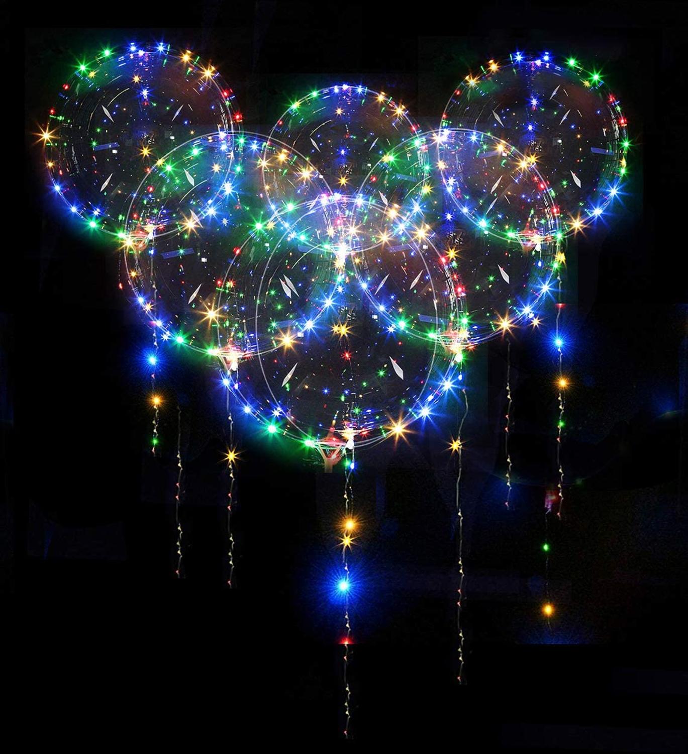 18 20 24 インチ 10 パック ライトアップ ボボ パーティー クリスマス LED バルーン ヘリウム付きクリアビッグバルーン 誕生日 ウェディング パーティーの装飾用