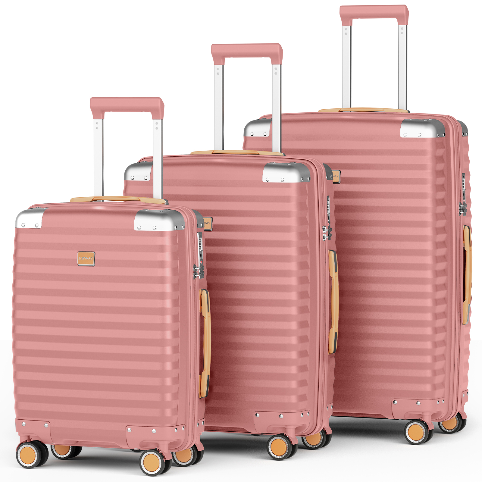 Joyway ハードシェル 荷物セット 3 個 スピナーホイール付き、軽量スーツケースセット Tsa ロックとコーナープロテクター付き