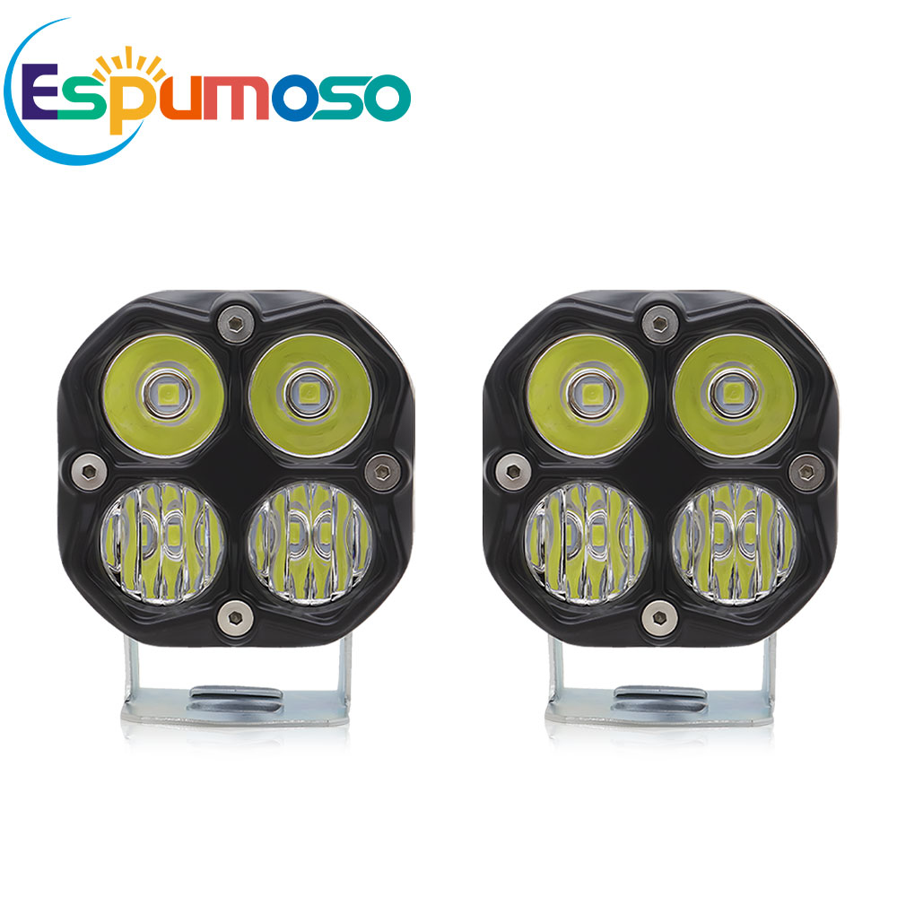 3 インチ 40 ワット LED ワークライトスクエアスポットライトフラッドビームオートバイドライビングライト 4 × 4 オフロード使用トラクタートラック車フォグランプ