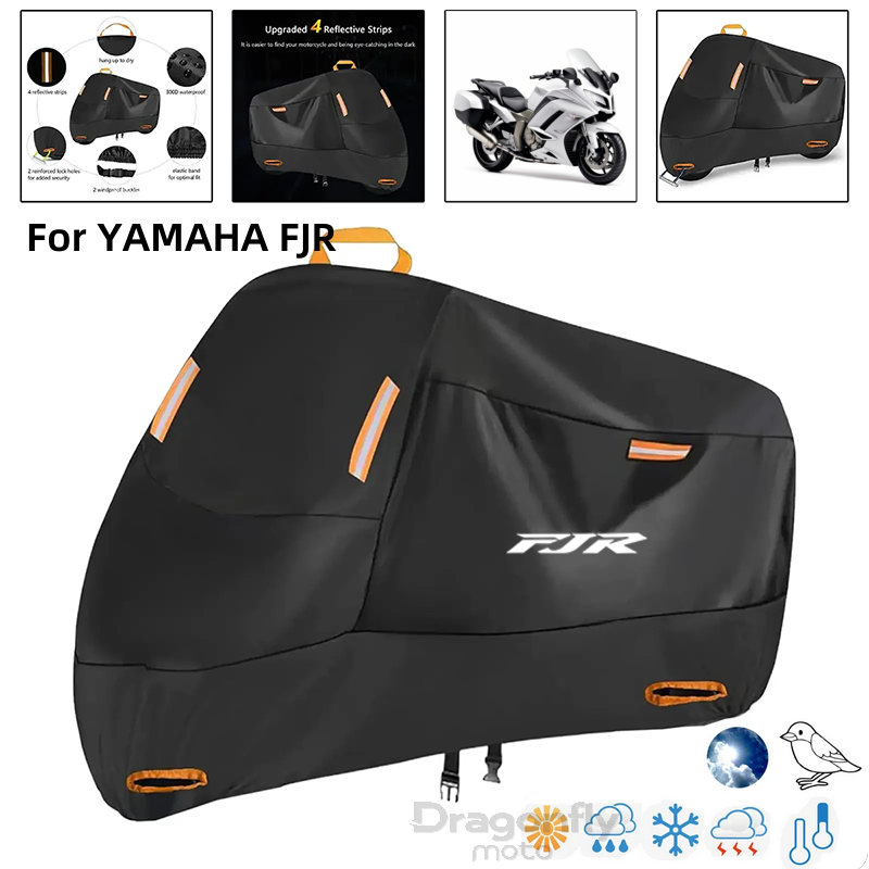 FJR ロゴオートバイカバー防水屋外スクーター UV プロテクターレインカバーヤマハ FJR 1300 FJR1300 FJR1200 2006-2021