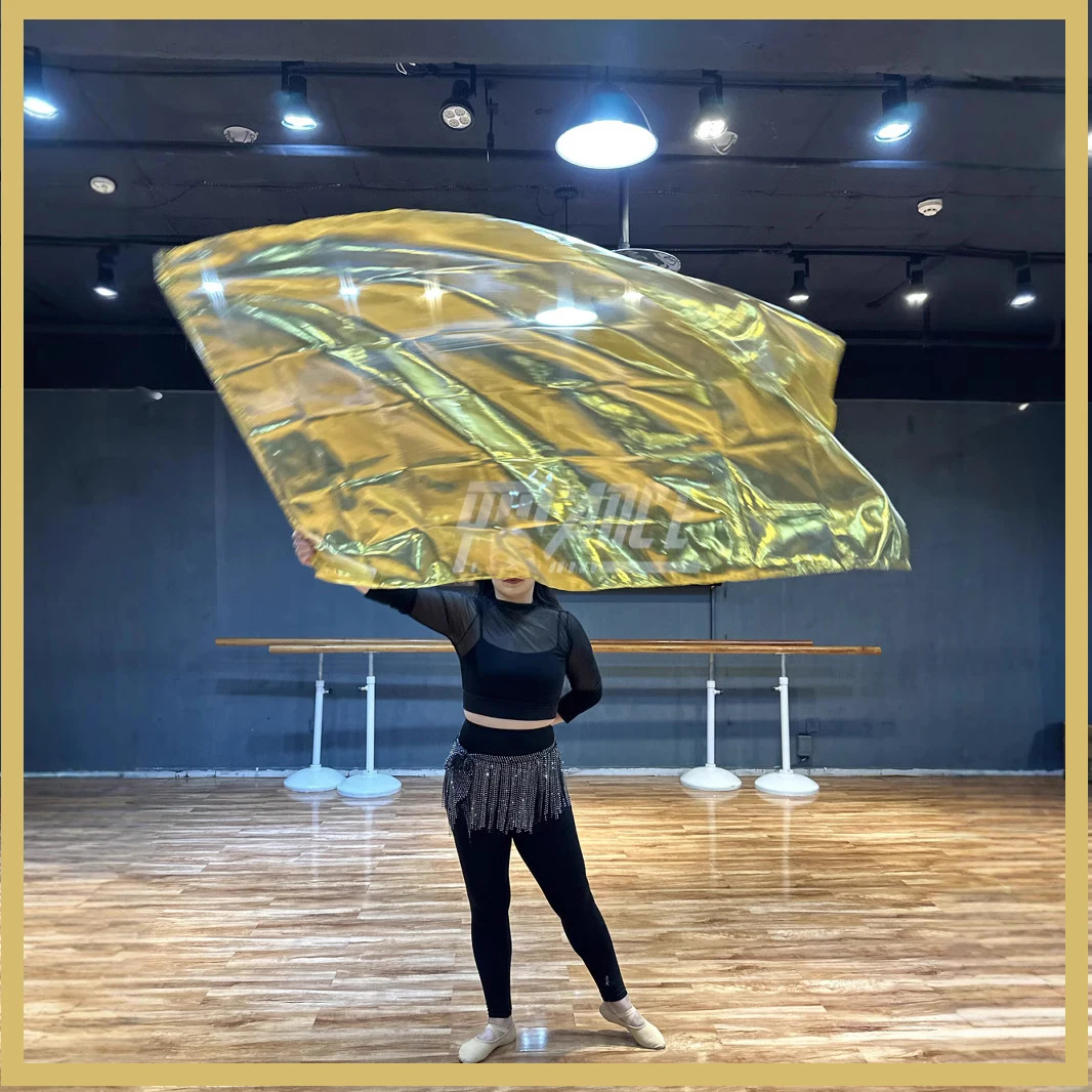 新しい旗ダンス小道具教会パフォーマンス衣装 130 × 115 センチメートル賛美旗礼拝旗伸縮スティック付き