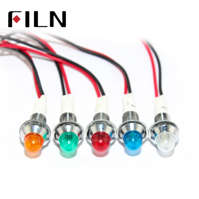 10 ミリメートル LED メタルインジケータライト防水 IP67 信号ランプ 3V 5V 6V 9V 12V 24V 110V 220V 赤黄青緑白パイロットシール