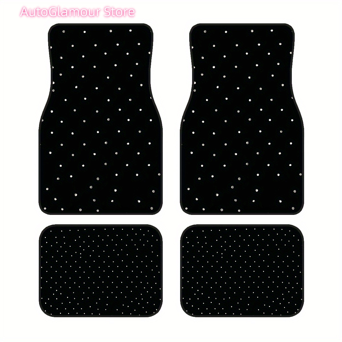4pcs, Non-Slip Polyester Car Floor Mats with Dotted Decorative Patterns, Suitable for Sedans And Suvs, Interior Decor Items to P