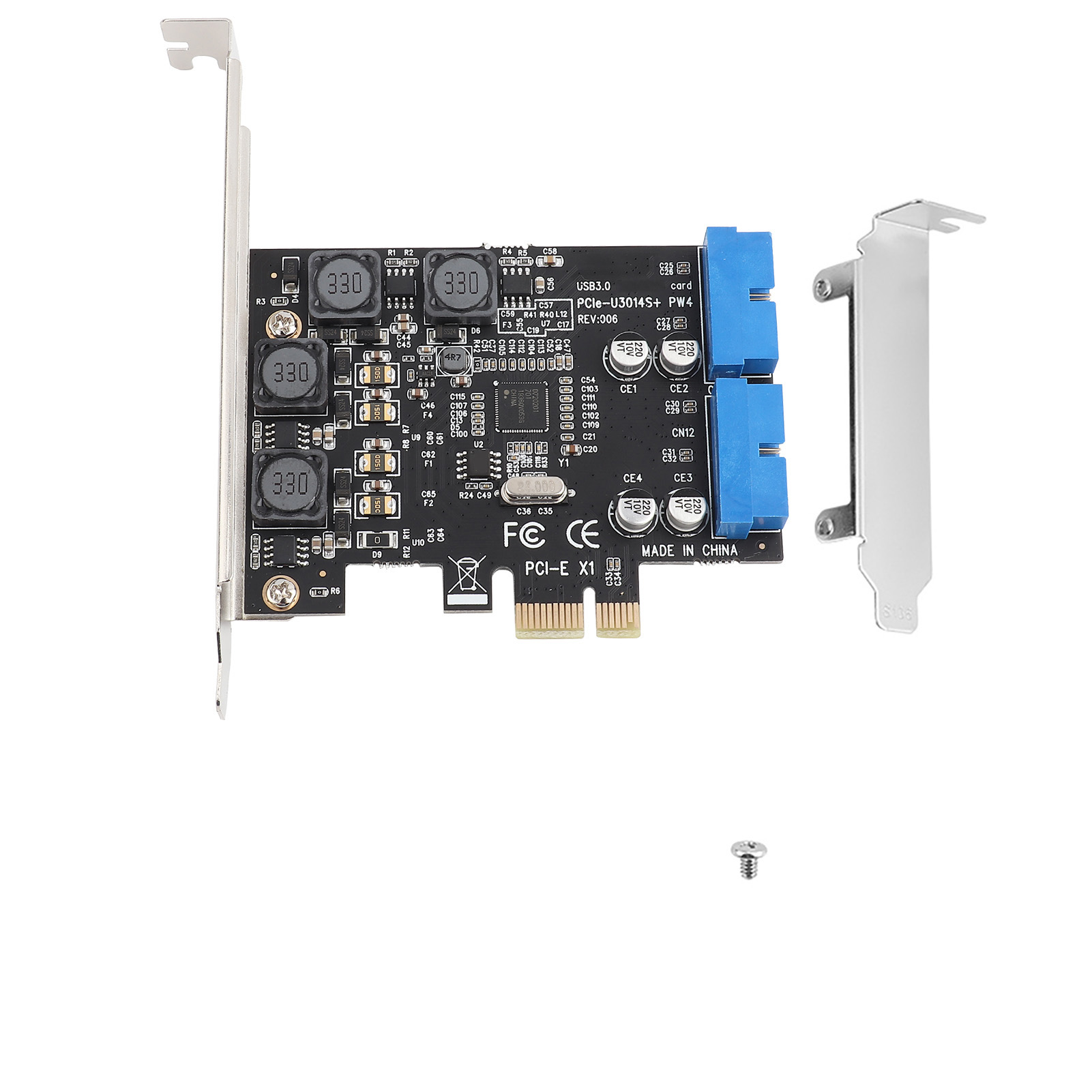 PCI Express USB 3.0 PCIE PCIExpress - 内部2ポート19ピンヘッダーUSB 3.0拡張カード 5Gbps PCI-E X1 X4 X8 X16スロット用
