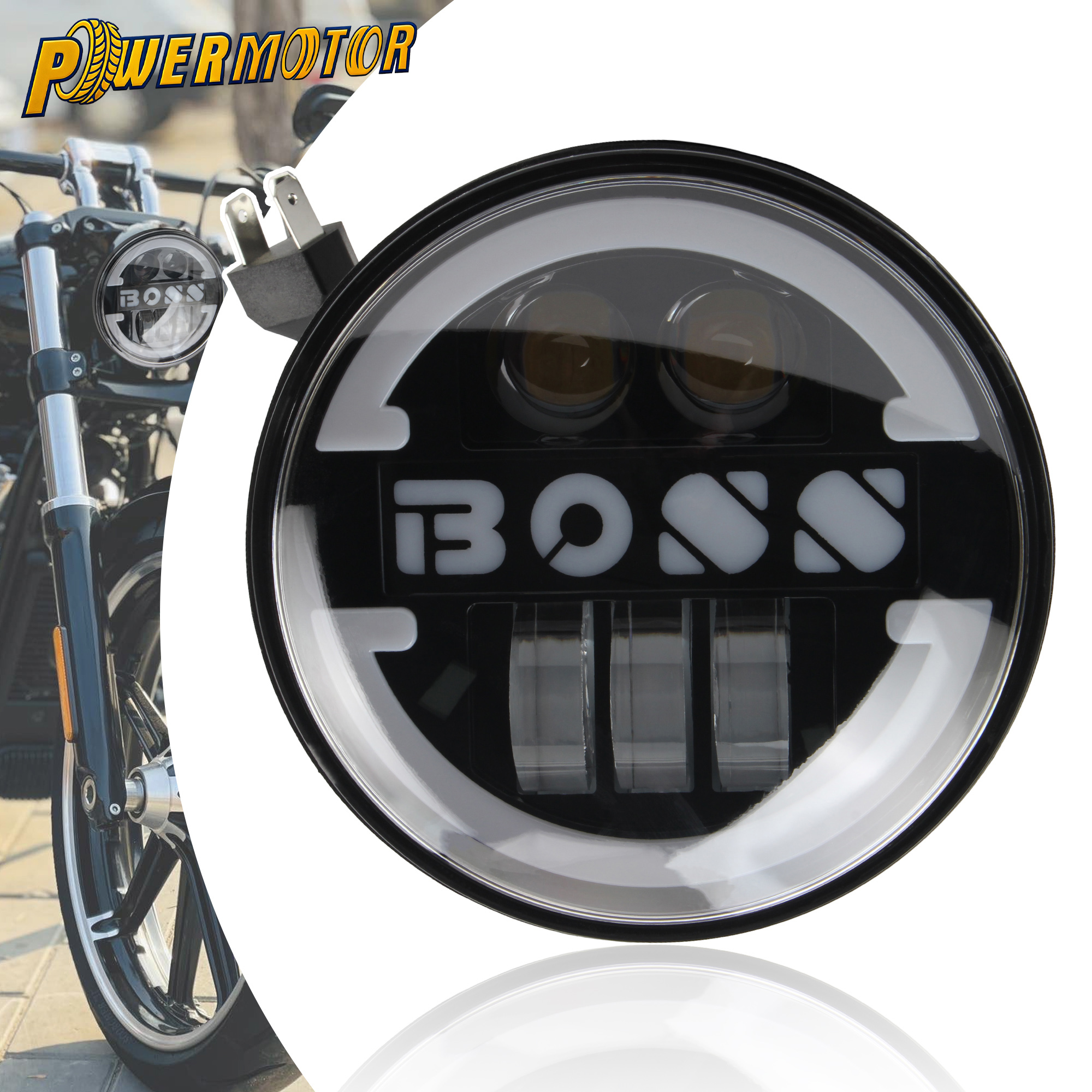 For Harley Dyna Softail Sportster 883 XL883 FXCW Motorcycle 5.75 inch LED Headlight White Amber DRL High Low Beam Headlamp