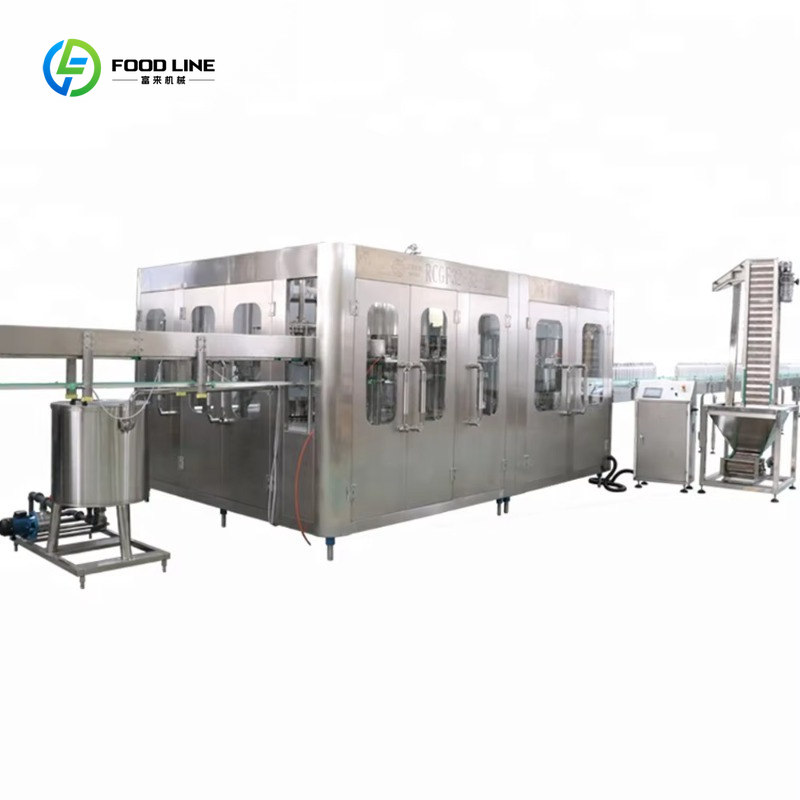 カスタマイズされた PLC 制御自動フルーツ ジュース充填機食品飲料プラスチック ボトル充填処理装置