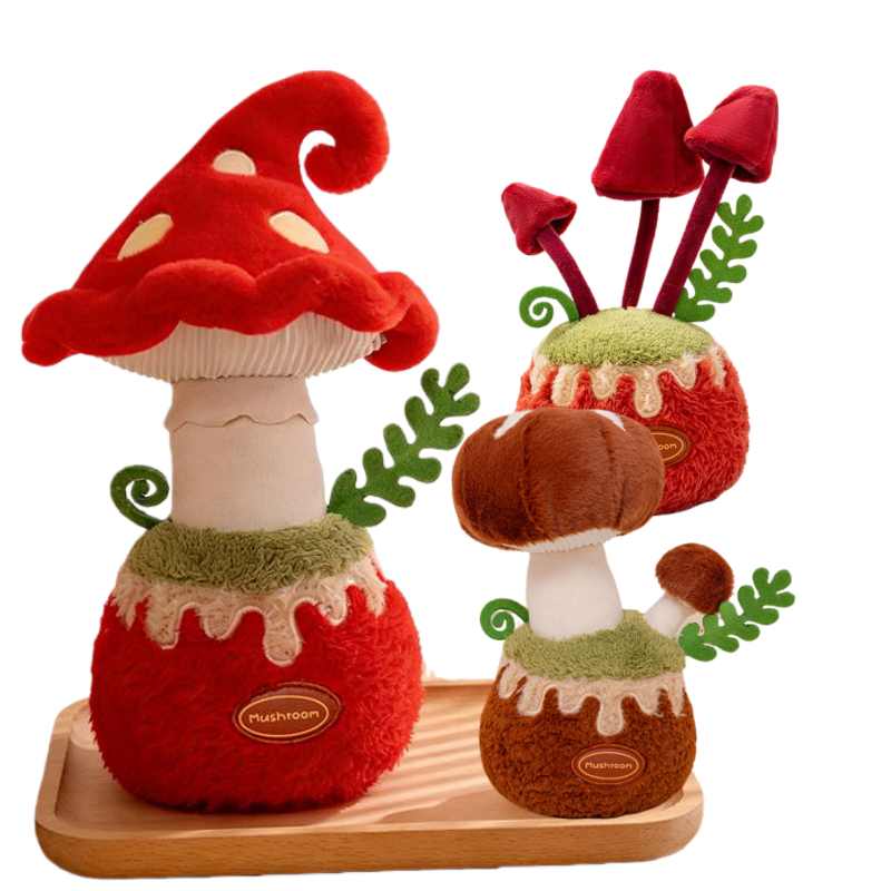 Stuffed Red Mushroom Plush Plants Toys Sofa Decor Comic Ooisonous Umbrella Mushroom Plush Toy Creative Mushroom  Plushie Doll