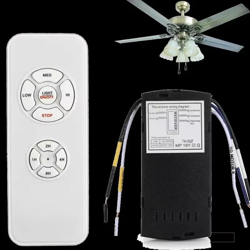 ユニバーサルシーリングファンランプリモートコントロールキット AC 110-240V タイミングコントロールスイッチ調整された風速送信機受信機