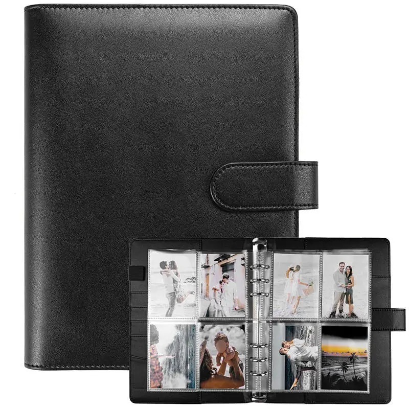 A5 Kpop フォトカード バインダー 25 ページ 4 ポケット カード コレクター アルバム 200 カード スロット付き PU レザー カバー 整理カード