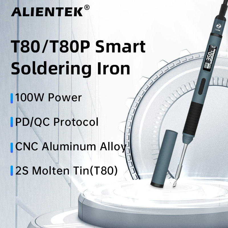 ALIENTEK T80 T80P はんだごて DC 20V 80-450℃ 温度調節可能な精密修理ステーション PD 100 ワットポータブルヒートツール