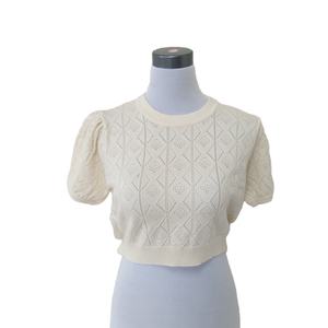 Design for a Women's Summer Casual, Breathable, Pilling-Resistant, Size 16 Knit Cotton-Cashmere T-Shirt