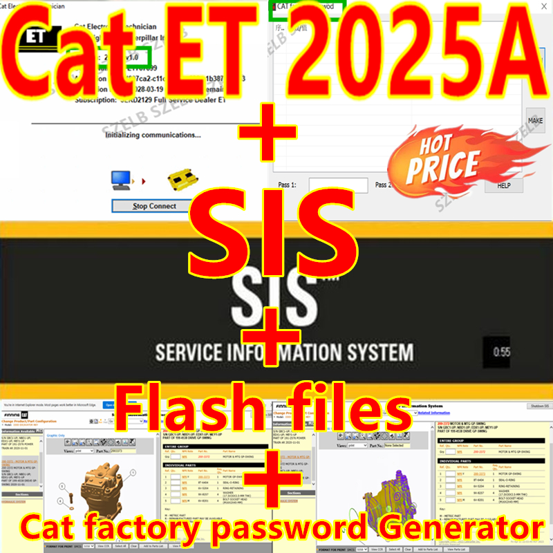 2026 ホット、診断ソフトウェア 2025A Red Cat ET 2025A 電子技術者 SIS 2021 フラッシュ ファイル工場出荷時のパスワード生成