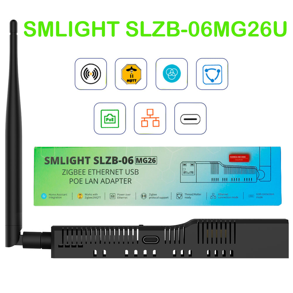 SMLIGHT SLZB-06MG26U Zigbee 3.0 - イーサネット、USB、POE 付き WiFi ゲートウェイ コーディネーター、Zigbee2MQTT、ホーム アシスタント、ZHA で動作