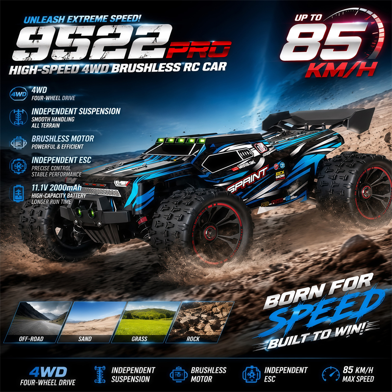 SCY 9522PRO 1:16 ブラシレス RC カー 85KM/H 高速 4WD オフロードドリフトレーシングカープロフェッショナルリモートコントロールカー vs SG116MAX