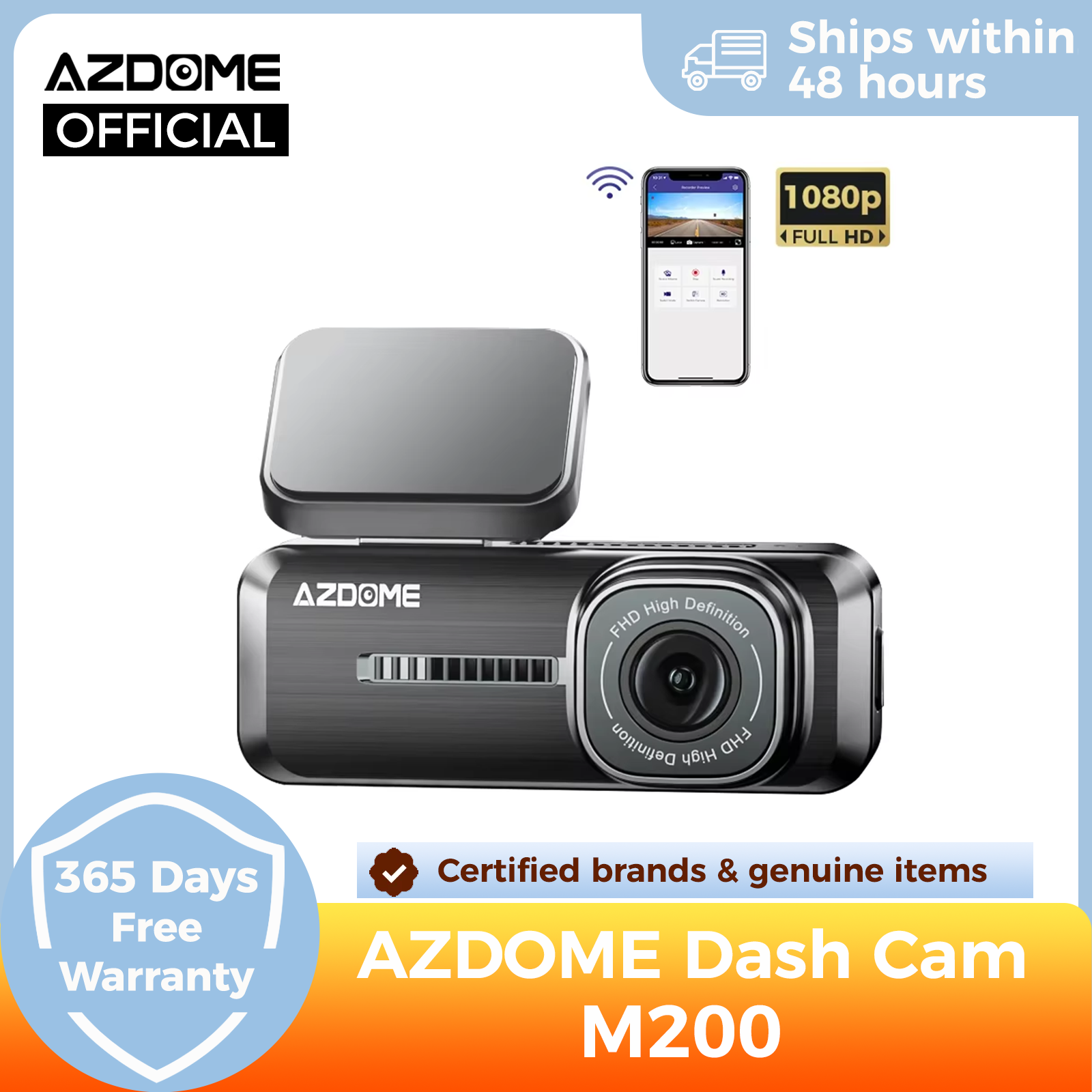 AZDOME M200 ダッシュカム 英語音声制御 2K 車 DVR WiFi カメラ 車両用 ナイトビジョン Gセンサー 24H 駐車モニター