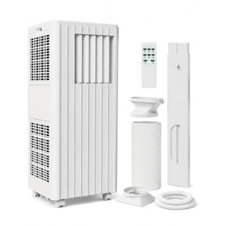 8,000 BTU ポータブルエアコン、最大 350 平方フィートの部屋を冷却、除湿ファンモード付き 4-in-1 AC ユニット、リモコン、Ul