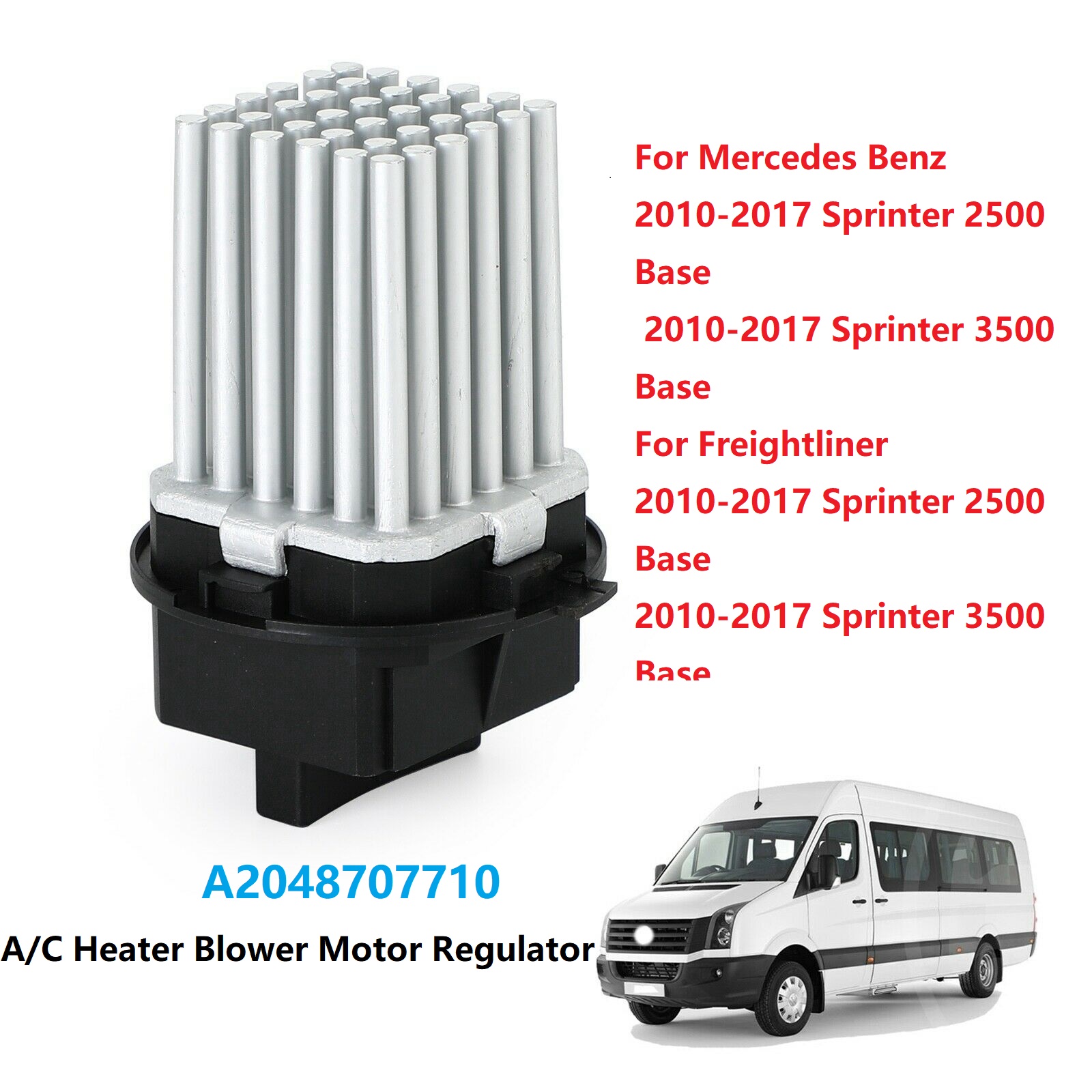 A2048707710 A/C ヒーターブロワーモーター抵抗器 351321491 メルセデスベンツスプリンター 2500 3500 2010-2017VW クラフター U1 0008212992