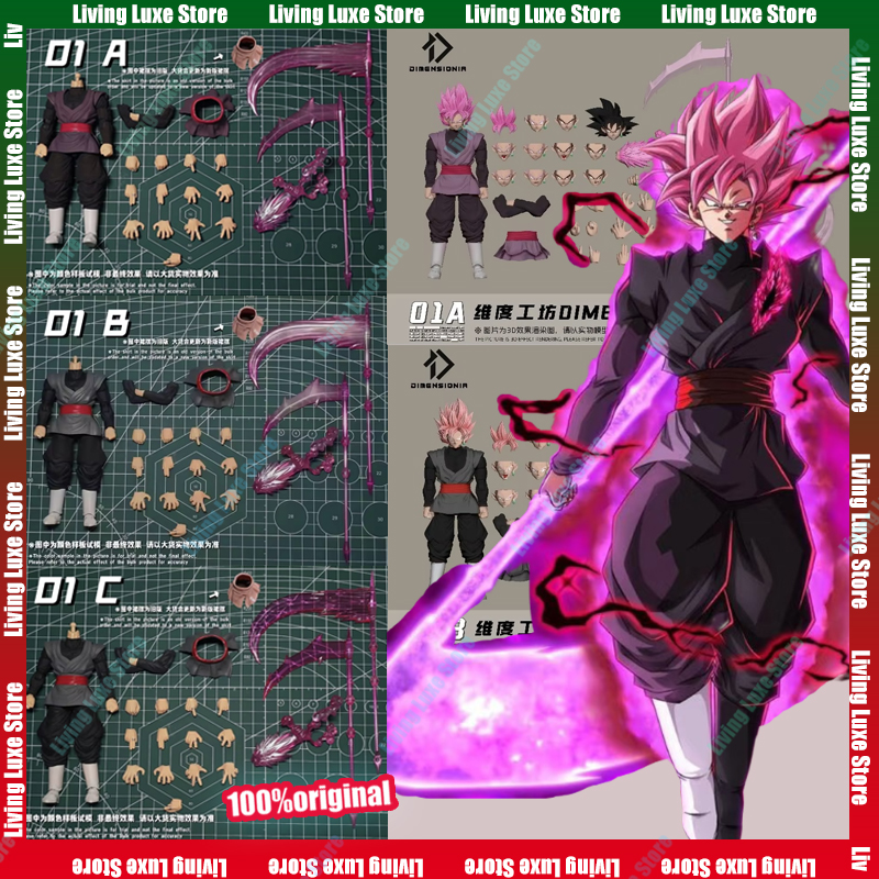 新しいホットディメンシアワークショップドラゴンボール黒悟空ザマス 1/12 スケールアクションフィギュア人形模型玩具コレクションギフト