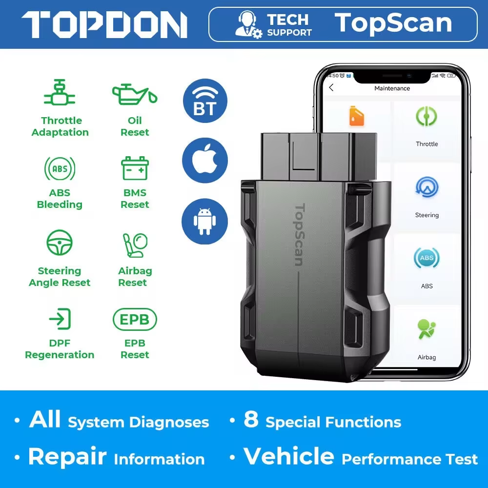 TOPDON TopScan Lite スキャナー スマート診断ツール DTC 修理ガイド Bluetooth OBD2 コードリーダー フルシステムアクティブテスト