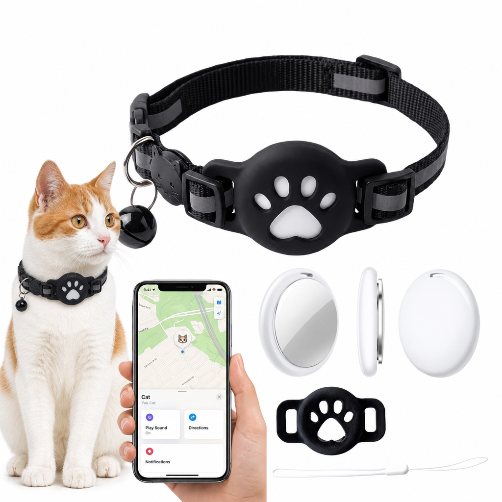 プレミアム AirTag 猫首輪 - 猫用の安全な GPS 追跡ホルダー