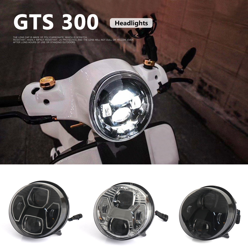 オートバイアクセサリーフロント LED ヘッドライトヘッドランプヘッドライトフェアリングベスパ GTS300 GTS 300 GTS 300
