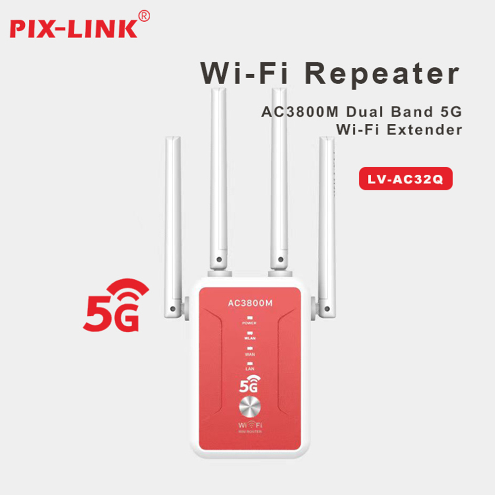 1200Mbps ワイヤレスリピーター WIFI レンジエクステンダー WiFi 信号ブースター 5G デュアルバンドネットワーク 802.11ac WiFi アンプルーター PIX-LINK