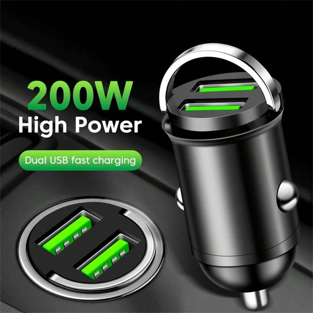 200 ワットミニデュアルポート USB 車の充電器急速充電自動車電話充電器アダプタ車の iPhone USB 充電器と互換性