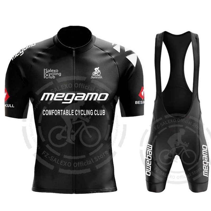 夏 2025 Megamo チームメンズ半袖サイクリングジャージセット MTB ユニフォーム Mountian 自転車服着用 Ropa Ciclismo Hombre