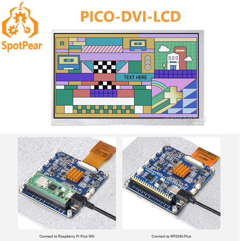 Raspberry Pi Pico 7インチ DVI LCDモジュール10.1インチディスプレイモジュール画面解像度IPS 1024×600ピクセル