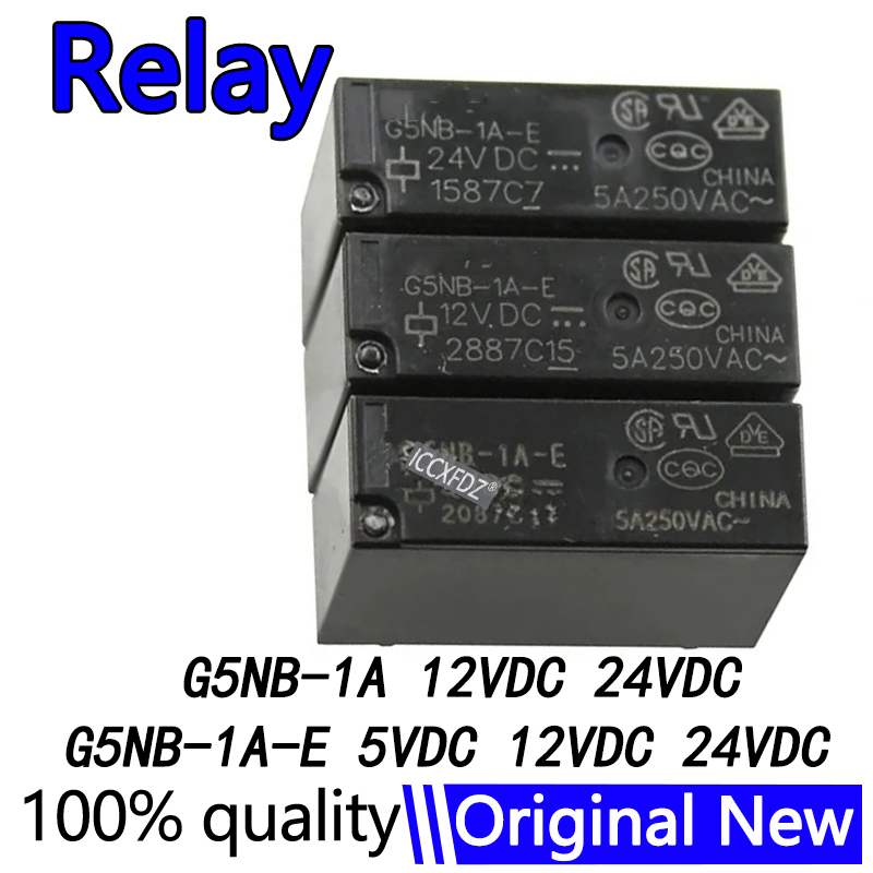 10 ピース/ロット新 G5NB-1A-E-5VDC G5NB-1A-E 12VDC G5NB-1A-E-24VDC G5NB-1A 12VDC 24VDC 4Pin 5A 250VAC リレー DC5V 12V 24V