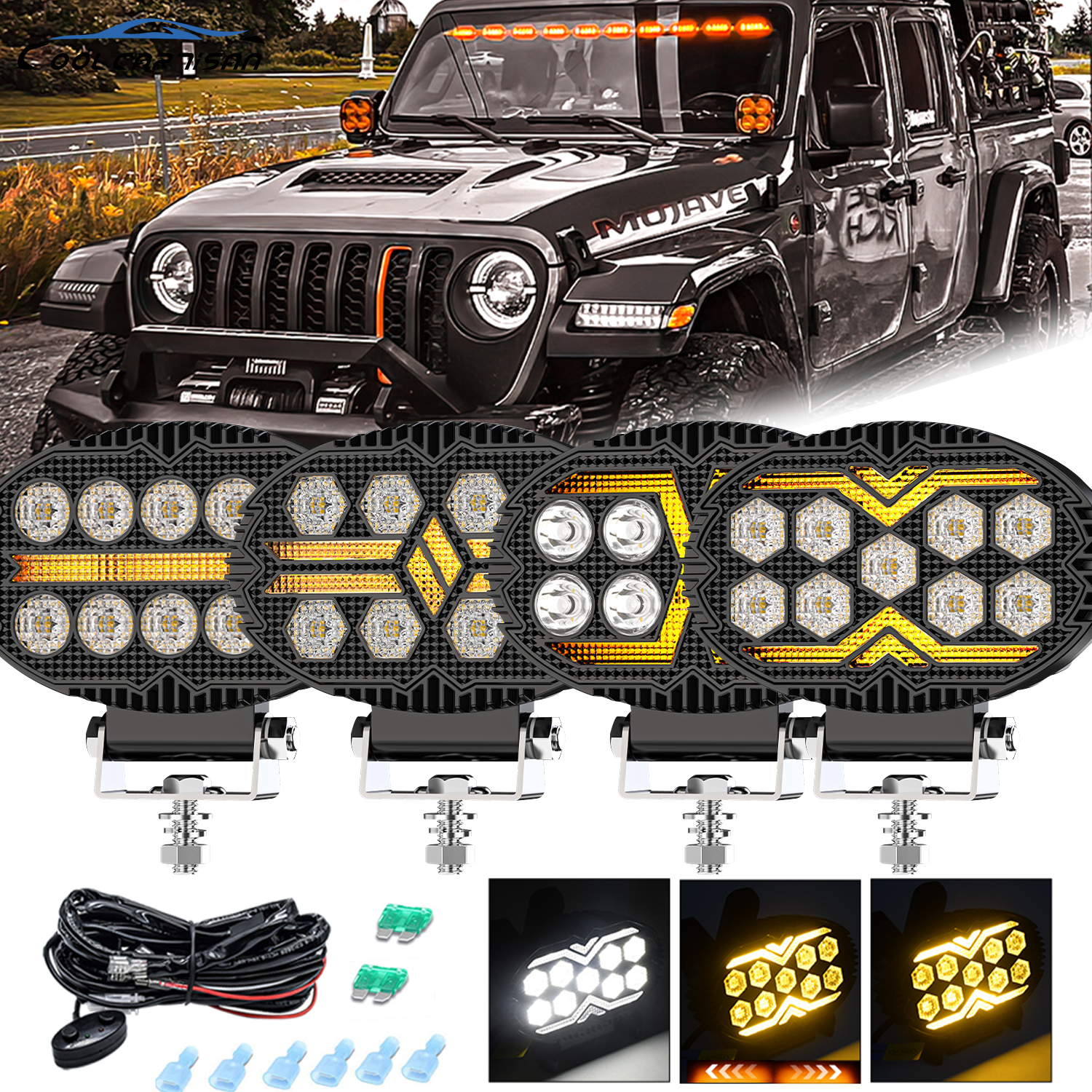 5.5 インチ作業フォグライト LED ヘッドライトライト自動フォグライト LED ライトバーオートバイ車トラック SUV UTV 12V 24V